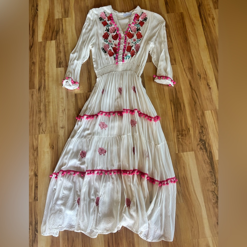 Chicwish Embroidered Midi Dress